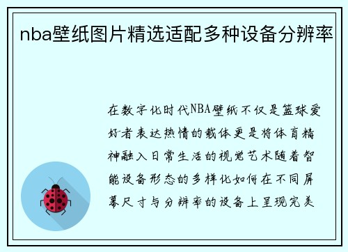 nba壁纸图片精选适配多种设备分辨率